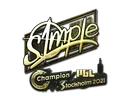 Sticker | s1mple (Gold) | Stockholm 2021